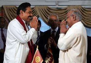 Mahinda Rajapaksa and the prime minister he sent to the UN GA