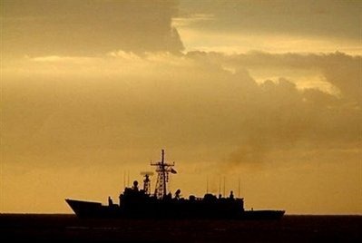 File photo shows an Australian naval ship. About 15 people were feared dead on Monday after a boat carrying 39 sank in rough seas far off northwest Australia despite frantic rescue attempts by a passing merchant ship and fishing vessel.