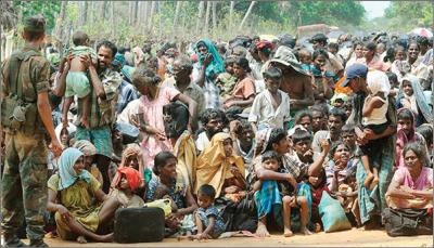 Tamil refugees in one of the Camps. (File Photo)