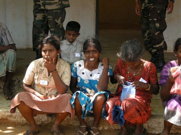 Internally displaced Sri Lankan women in the north of the country.