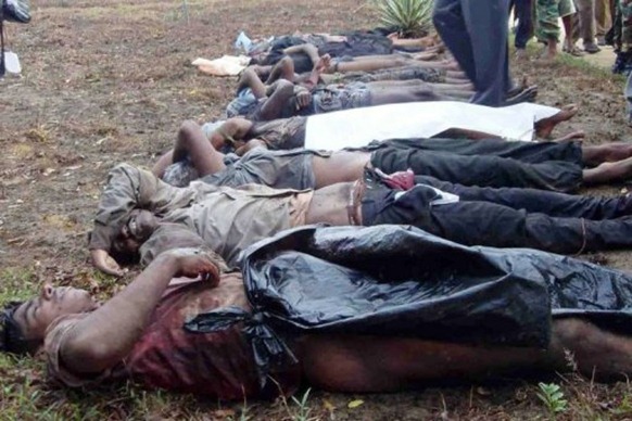 Bodies of Tamil Tiger rebels killed by Sri Lankan police commandos in April 2009