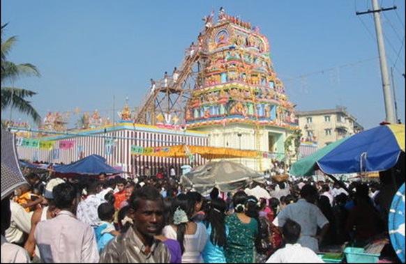 Consecration of the entrance tower [Photo courtesy: Solai Thiyagarajan from Myanmar]