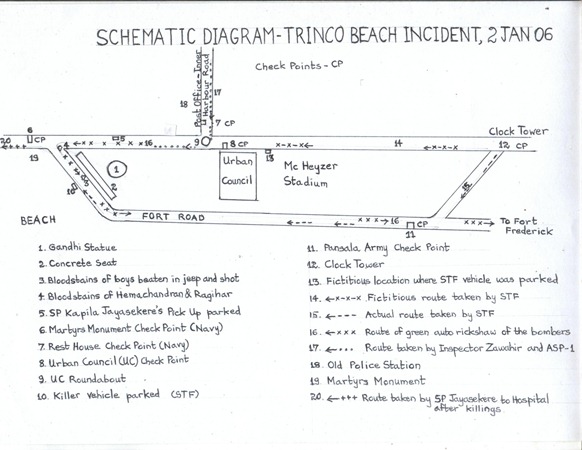 Crime scene schematic (Courtesy: UTHR-Rep. 24)