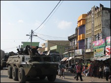 Armoured cars on the streets of Jaffna are a common sight