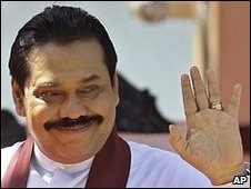 Mahinda Rajapaksa easily won a second term as president 