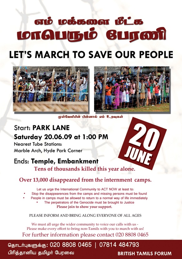20th june Protest march web poster english