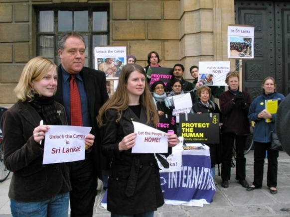 Demonstration for Sri Lanka, Market Square, Cambridge  