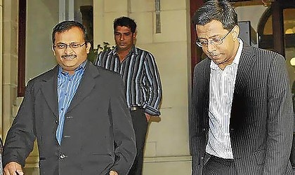 Sivarajah Yathavan and Arumugam Rajeevan leave the Melbourne Supreme Court. Photo: John Woudstra