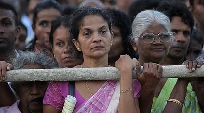 Supporters of Sarath Fonseka during the election campaign this year. Photo: AP