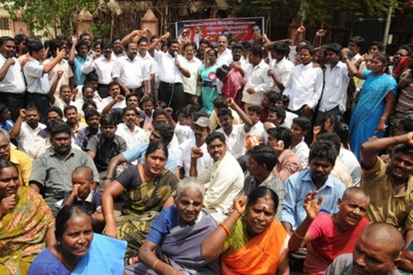 VCK activists with Thirumavalavan