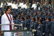 President Mahinda Rajapakse took the salute at the "Victory Parade" attended by thousands of troops