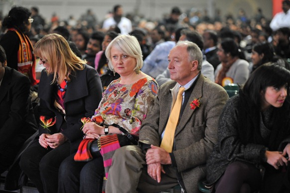 Labour politicians Siobhain McDonagh and Ken Livingstone attending the Tamil National Remembrance Day event in UK