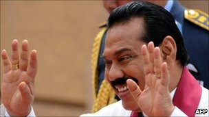 President Mahinda Rajapaksa's visit to the UK has been disrupted by protesters