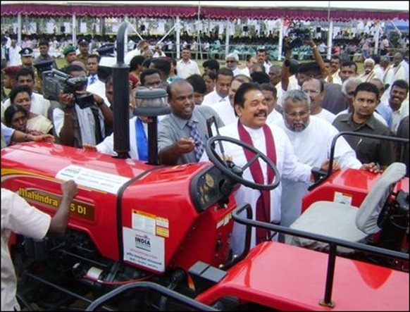 Krishna's gift of Indian tractors, re-gifted by Mahinda Rajapaksa in Jaffna