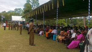 The recruits' parents attended the ceremony in Colombo