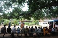 Flood-affected Sri Lankans at a relief camp