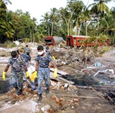 A picture of the devastation caused by the December 2004 tsunami near the town of Telwatta in southern Sri Lanka. 