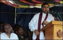 Basil Rajapaksa on an un-announced visit to Jaffna on Monday