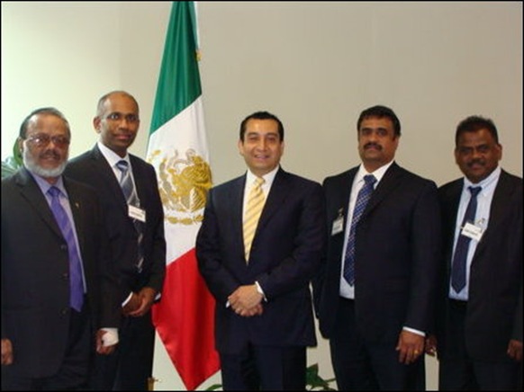 TGTE-D members Thiru Thiruchelvam, Balan Ratnarajah, Esan Kulasekaran and Suresh Ratnabalan met with the Mexico Embassy officials on Friday in Ottawa and handed out a report to be forward to Mexican Foreign Office.