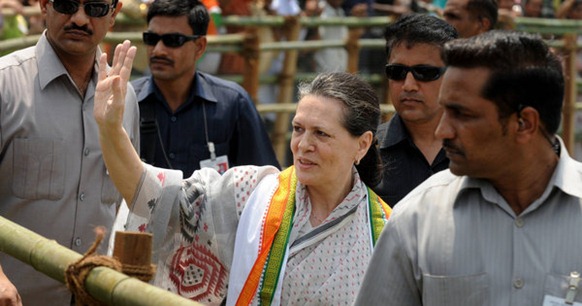 Sonia Gandhi, a powerful yet elusive figure in Indian politics, at a rally in April. On Aug. 4, her party said that she had gone to the United States for surgery to treat an undisclosed problem. 