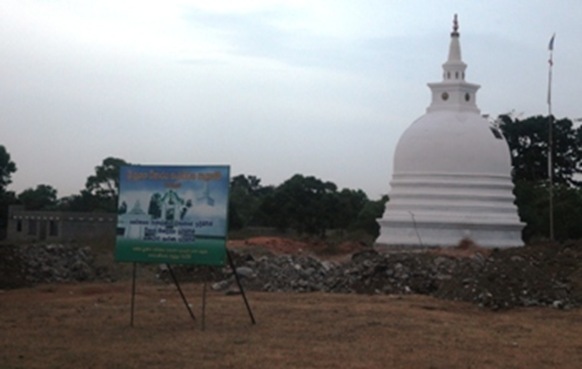 A recently constructed Buddhist stupa at Kanagarayankulam