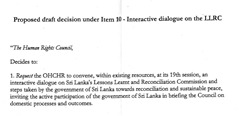 The draft resolution placed by the Canadian delegation for an informal discussion among other delegates and human rights groups at Geneva last week