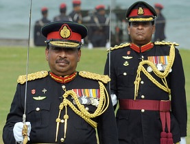 Accused of war crimes former general Jagath Dias (l) was recalled to Colombo in September (AFP)