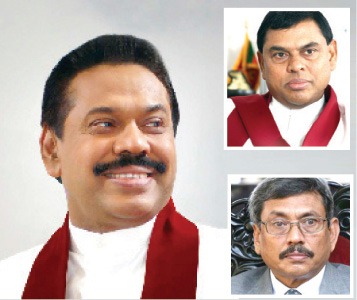 Gotabhaya Rajapaksa, Mahinda Rajapaksa and Basil Rajapaksa