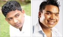 Sampath Chandrapushpa - alleged murderer Courtesy: www.lankaegossip.com and Namal Rajapaksa - loyal friend