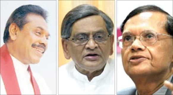 Mahinda Rajapaksa, S.M. Krishna and G. L. Peiris