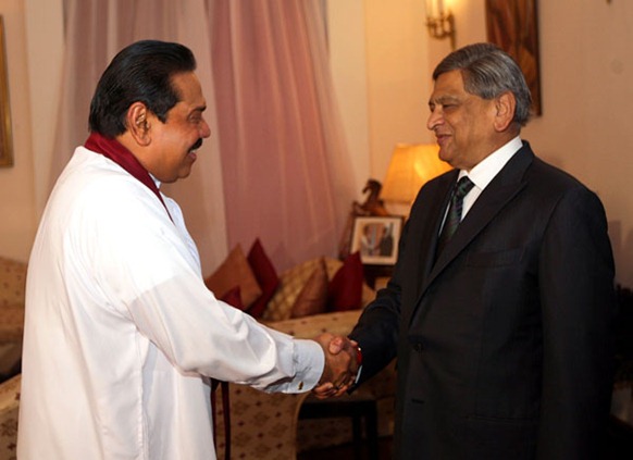 S.M Krishna, the Indian Minister of External Affairs - President Mahinda Rajapaksa 