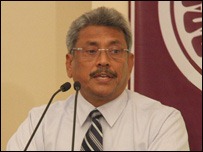 Sri Lankan defence secretary Gotabaya Rajapaksa