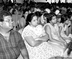 Handout photo The Johendran family at a recent meeting with officials in Malaysia. They fled Sri Lanka two years ago and are stuck in limbo. 