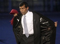 Maldives’ President Mohamed Nasheed arrives at the morning session of United Nations Climate Change Conference 2009 in Copenhagen December 18, 2009. REUTERS/Ints Kalnins