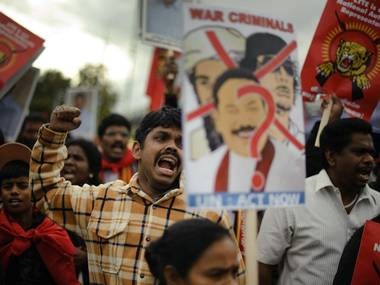 Tamil activists demonstrate outside the UN's Geneva headquarters last September AFP/Getty Images