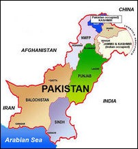 Provinces of Pakistan and the former principality of Kashmir now occupied between India and Pakistan.