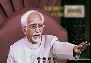 PTI Vice President Hamid Ansari conducts the proceedings of the Rajya Sabha. File photo 