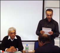 [R-L] Hyrbyair Marri, Baloch Political leader and Saleh Mamon, Chair 