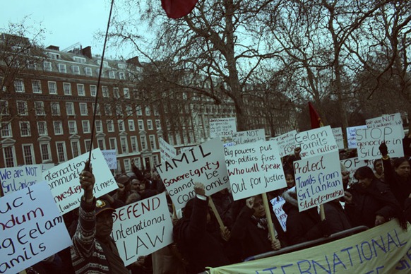 Eezham Tamils demonstrate outside US Embassy in London 2012