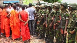 Buddhist monks were also involved in the protest