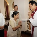 Sushma Swaraj greets President Rajapaksa