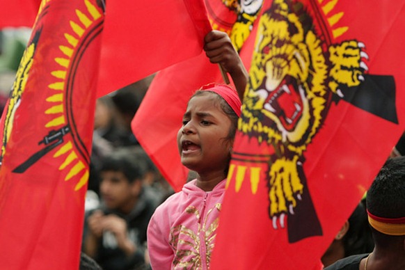 Sri Lanka is being pressurized to address alleged war crimes committed against its Tamil minority. Pictured, sympathizers of the Tamil Tigers protested against alleged human rights violations in London, April 7, 2009. 