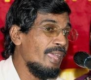 Tilvin Silva speaks at a press conference in Colombo (AFP/File, SENA VIDANAGAMA)