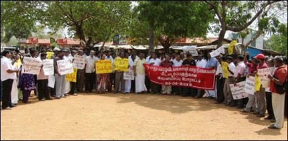 Political parties protest against SL military land grab in Vanni