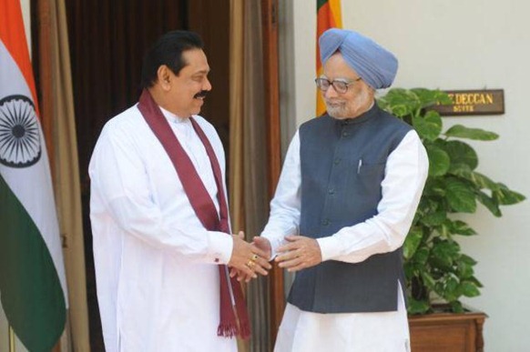 The Hindu Photo Library A 2010 photograph of Sri Lankan President Mahinda Rajapaksa with Prime Minister Manmohan Singh in New Delhi. 