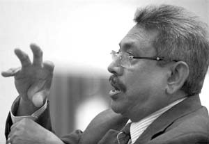 defence secretary Gotabaya Rajapaksa 