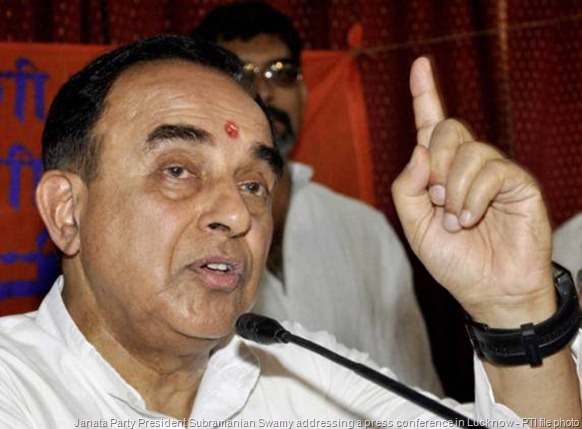 Janata Party President Subramanian Swamy addressing a press conference in Lucknow - PTI file photo
