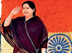 Chief minister J. Jayalalithaa during 66th Independence Day celebrations at Fort St George in Chennai, on Wednesday. pti 