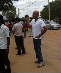 Following Friday’s demonstration at Mullaiththeevu for resettlement of the people of Keappaa-pulavu back in their own village, the SL military on Saturday embarked upon threatening the villagers now in the IDP camp at Cheddiku’lam to immediately vacate it, move temporarily to a school building at Vattaappazhai and accept the SL government offer of another place for resettlement. When the people insisted that they want their village and cultivation lands back, the Sinhala military commander started shouting in his language that either willing or not, all people would be removed from the camp before Monday. Speaking to TamilNet on Saturday, the TNPF leader Gajendrakumar Ponnambalam blamed the International Community for the current plight of Eezham Tamils.