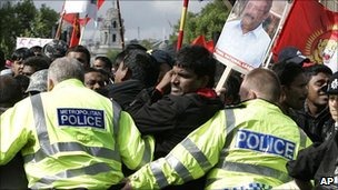 The UK's Tamil population is highly critical of the Sri Lankan government's human rights record